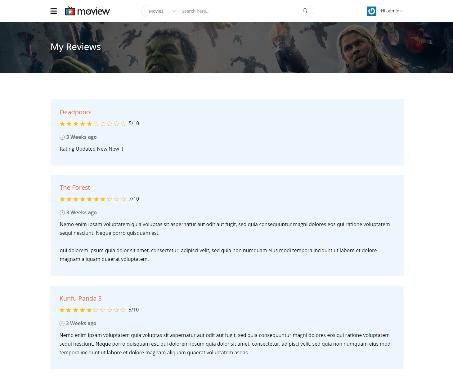 my reviews