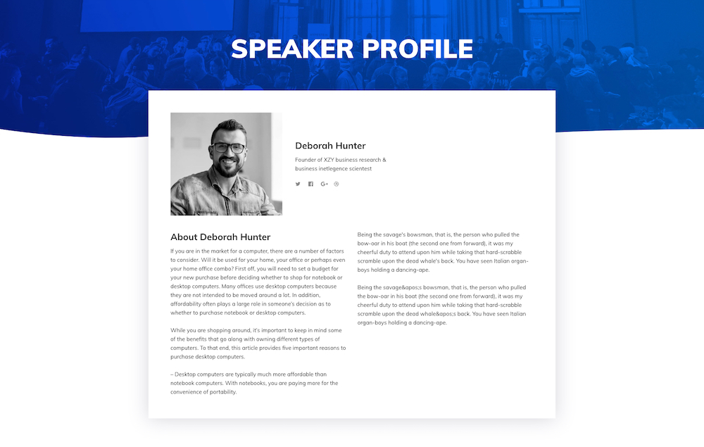 Presenting Conference layout bundle for SP Page Builder Pro