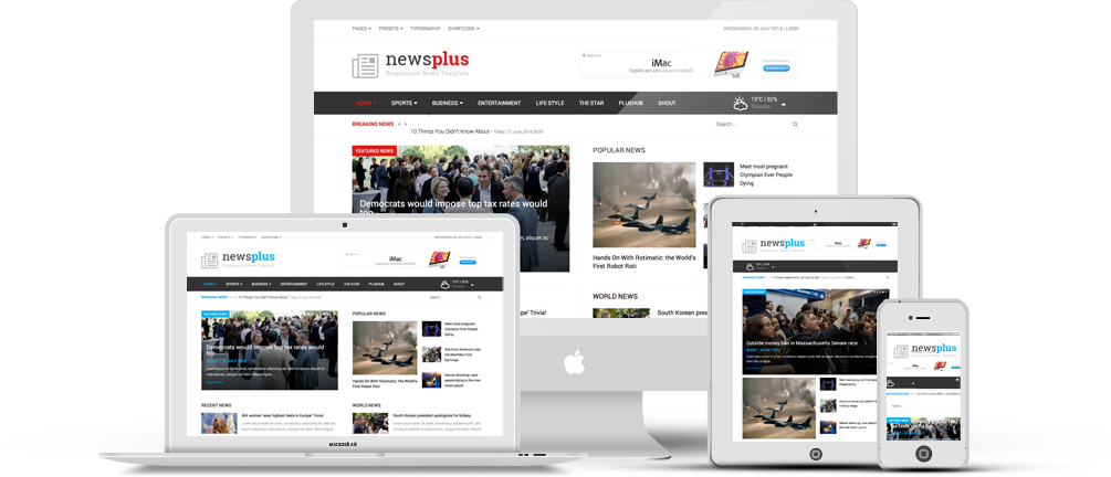 NewsPlus Demo View - Joomla 3.4 Template