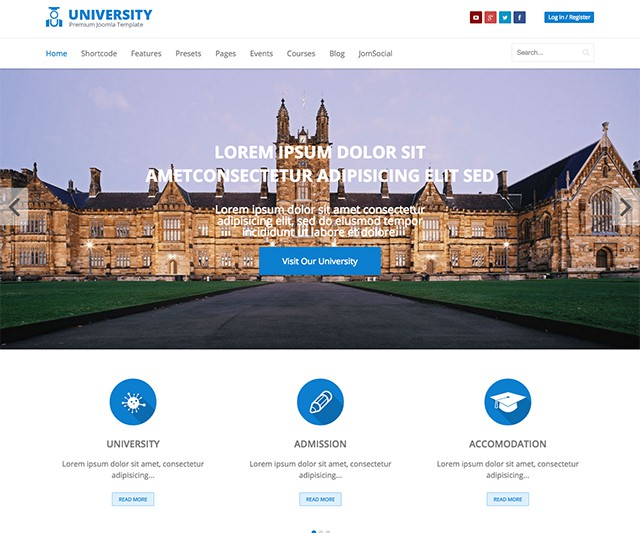Shaper University - Education/College Joomla Template