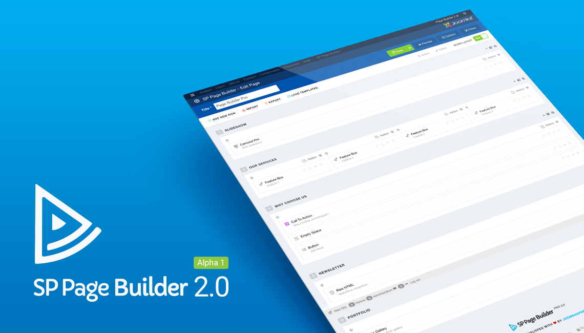 Here comes SP Page Builder 2.0 Alpha 1