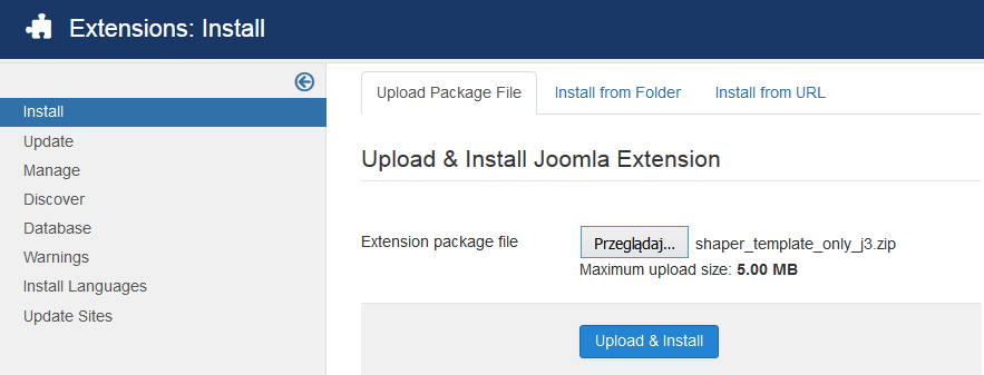 how to install joomla template-theme