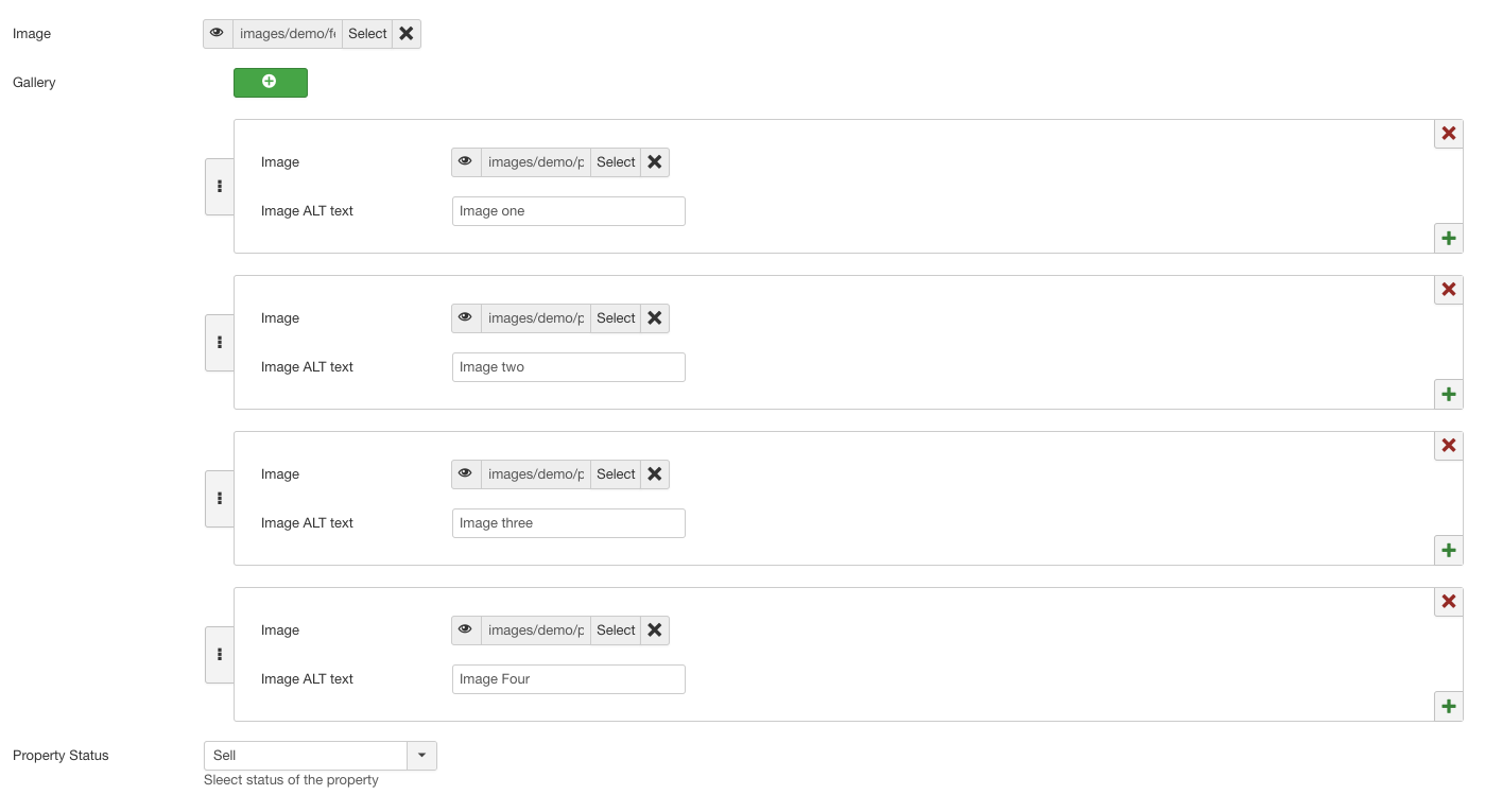 Adding a property gallery