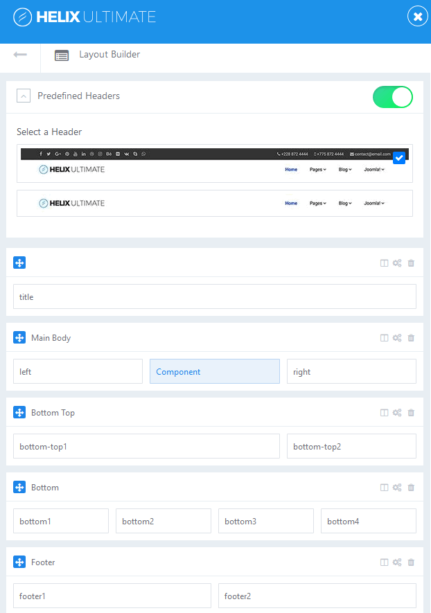 Layout Default Modules Positions Language School Documentation
