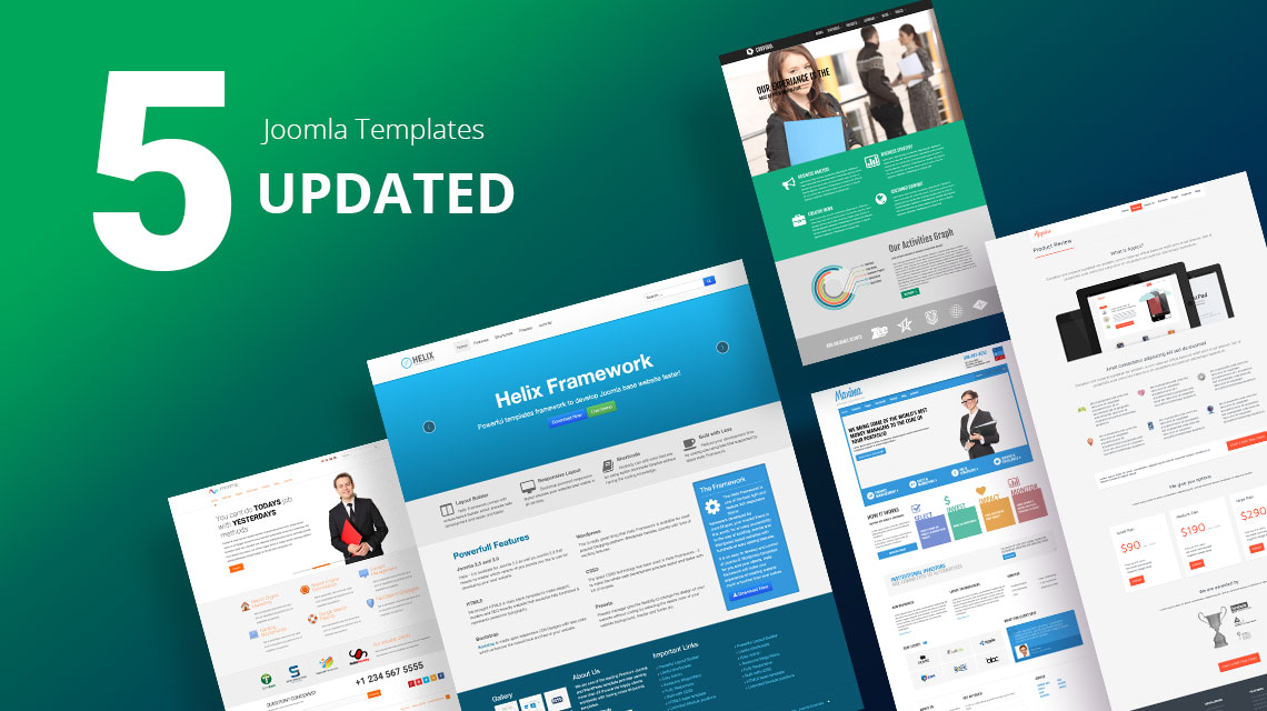 Update Helix II and 4 Other Joomla Templates Receive Latest Components
