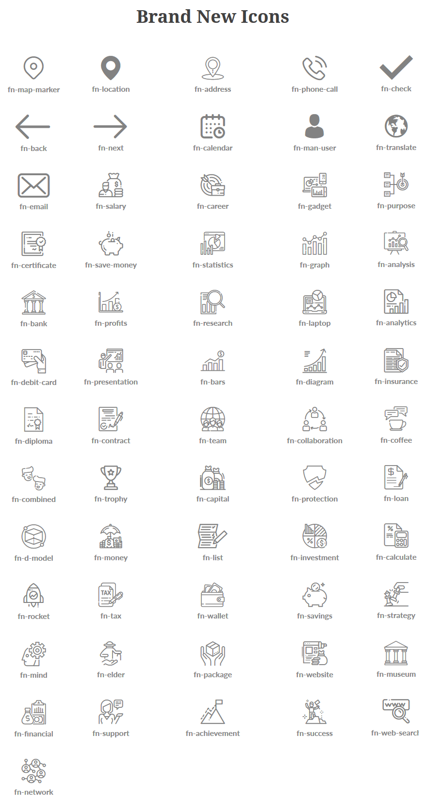 list of icons