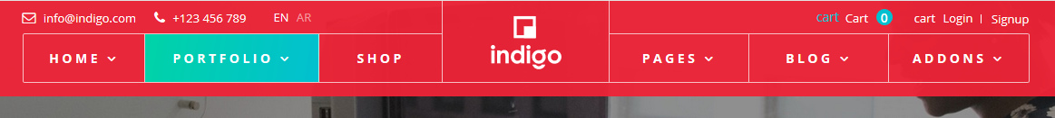 red bg color of header