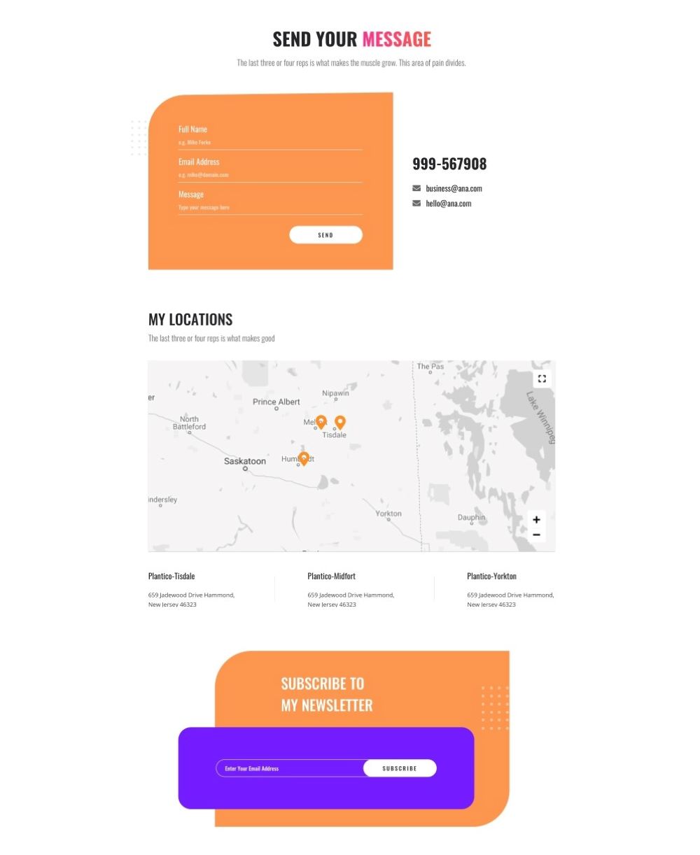 Fitness trainer layout bundle