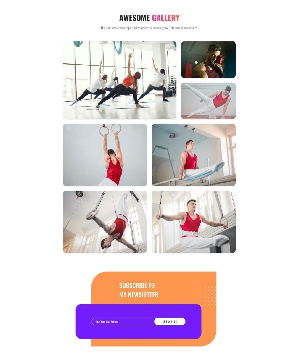 Fitness trainer layout bundle