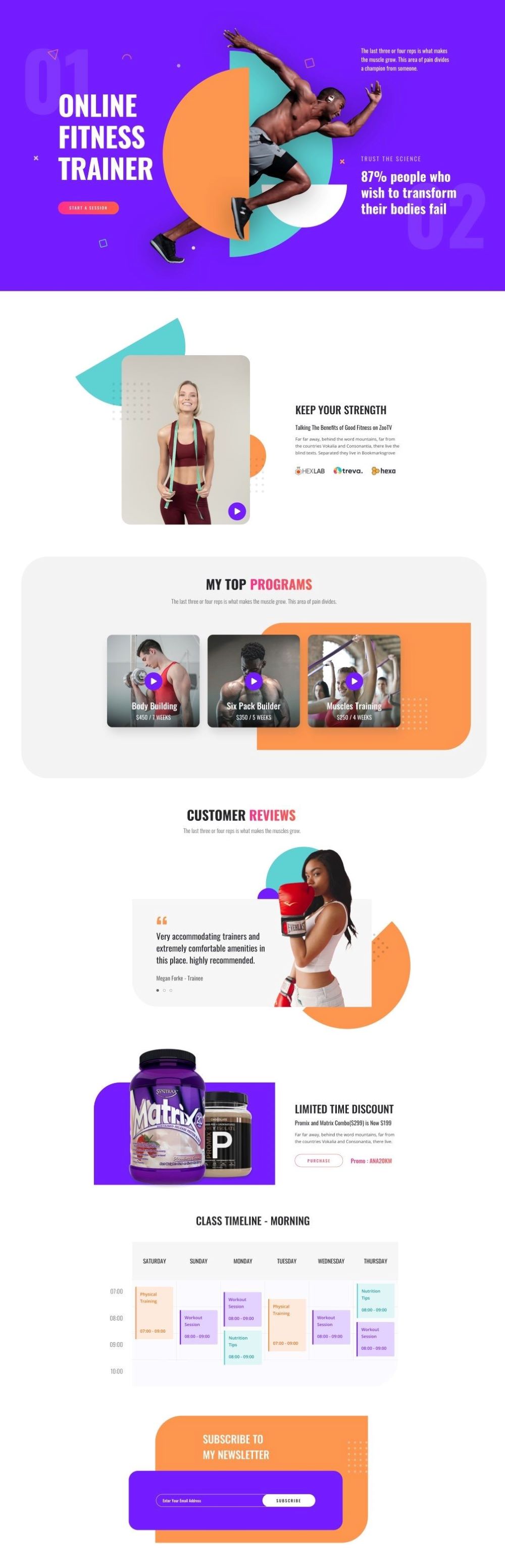 Fitness trainer layout bundle