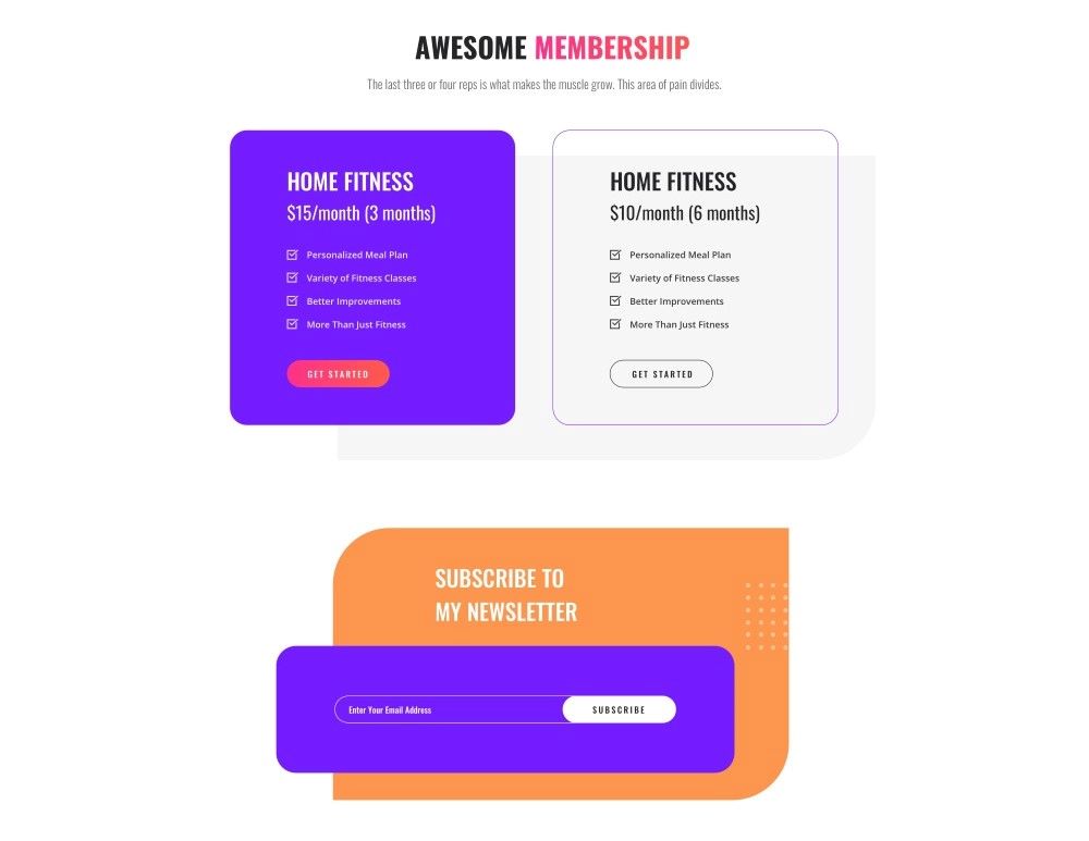 Fitness trainer layout bundle