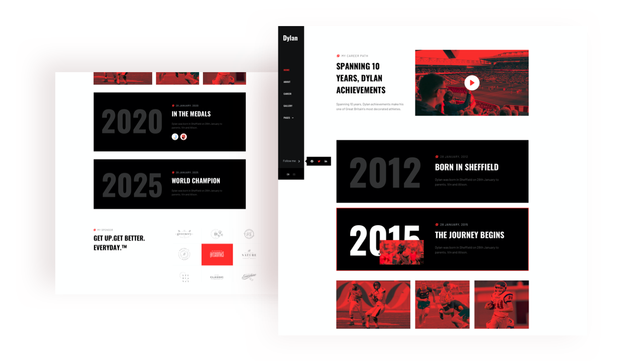Dylan - Joomla Template for Athlete, Portfolio and Sport - JoomShaper
