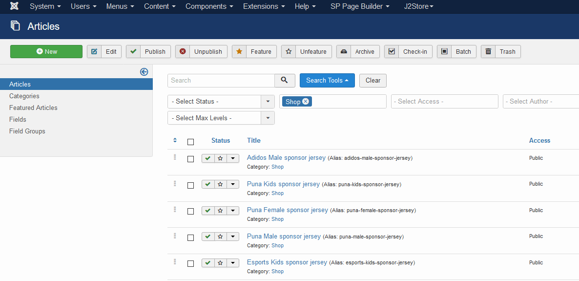 shop products based on articles