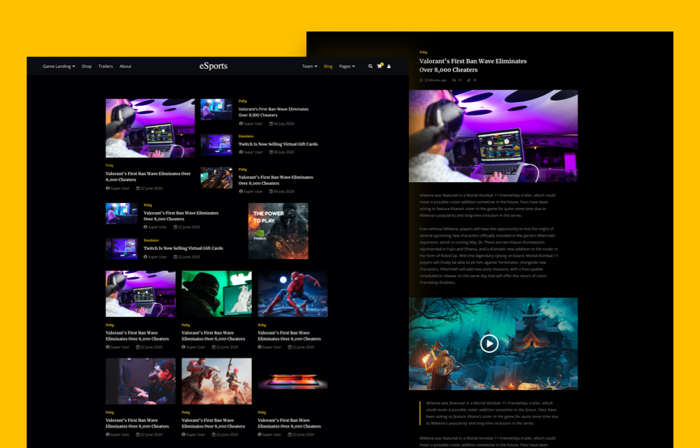 Introducing eSports: A Full-fledged Joomla Template for Professional Gaming Websites