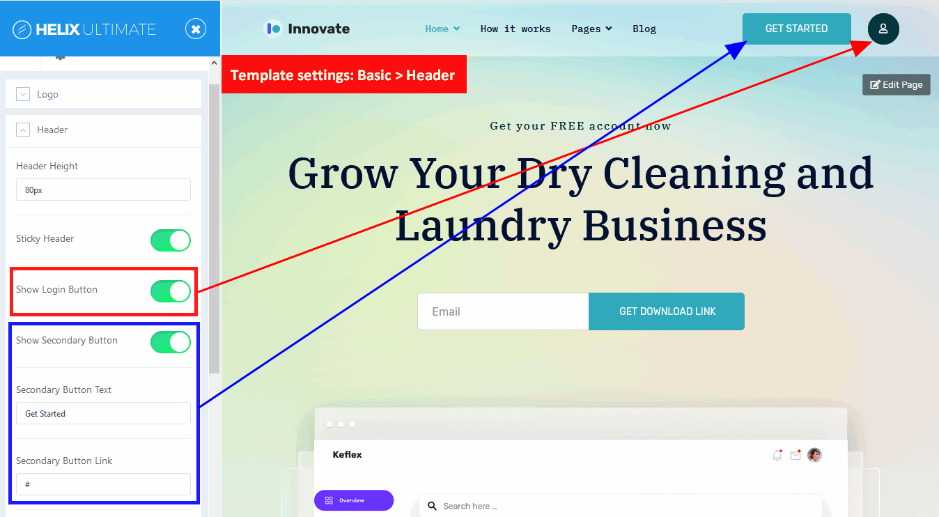 Header Settings | Innovate - Documentation | JoomShaper