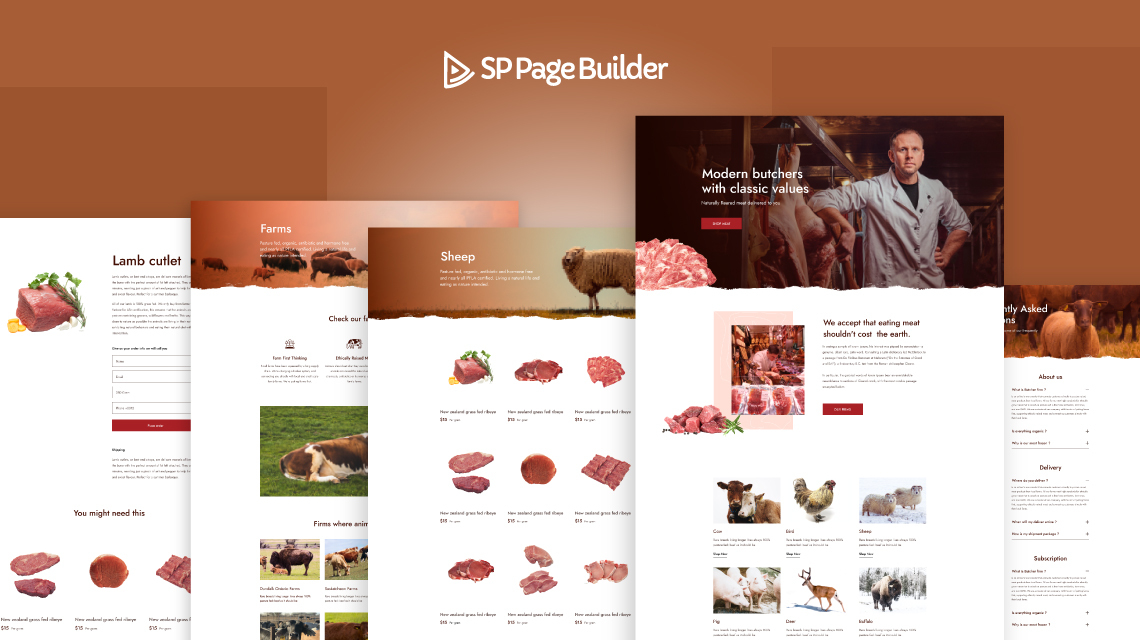 Introducing Butcher A Free Layout Bundle For Sp Page Builder Pro Joomshaper