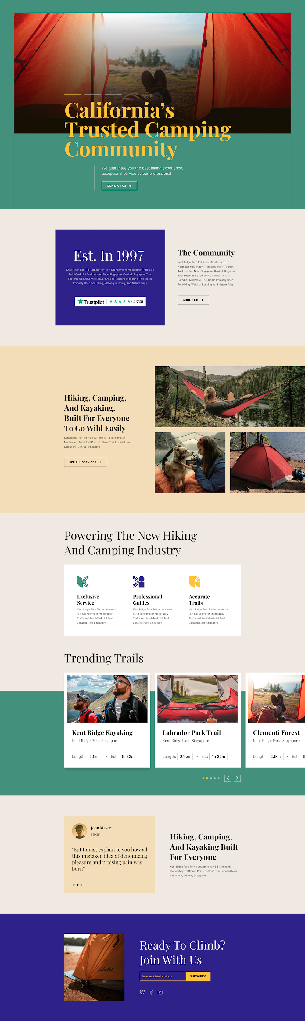 Hiking Camping Layout Bundle