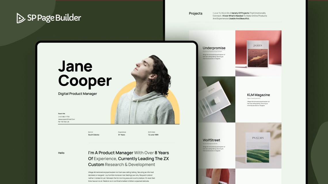 Introducing Resume - A Free Layout Bundle for SP Page Builder Pro