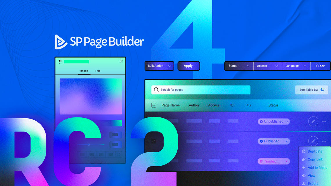 SP Page Builder 4.0 RC 2: Redesigned Dashboard, Moveable Addon Settings Panel, and More