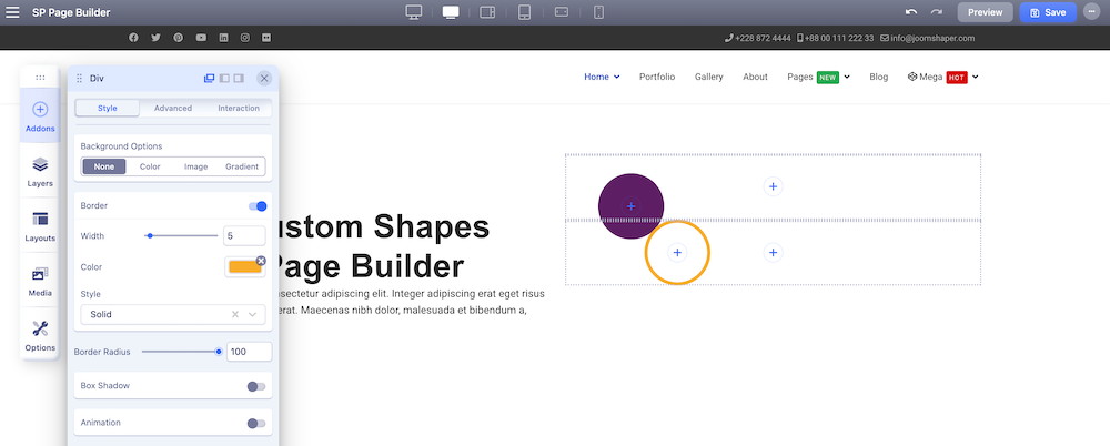 Create and Add a Hollow Circle With SP Page Builder