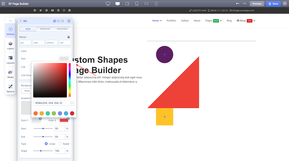 Create and Add a Triangle With SP Page Builder 4