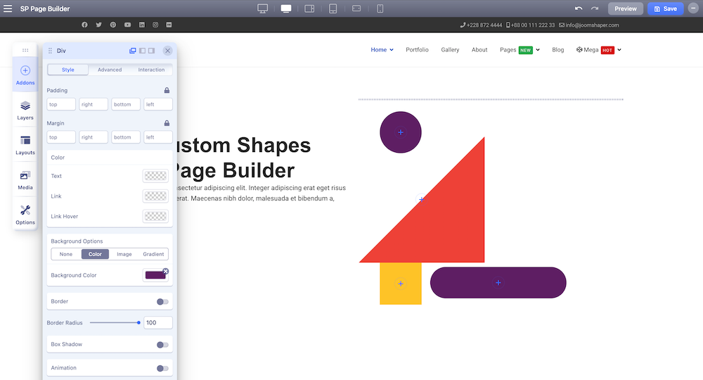 Create and Add a Cylindrical Shape With SP Page Builder 4