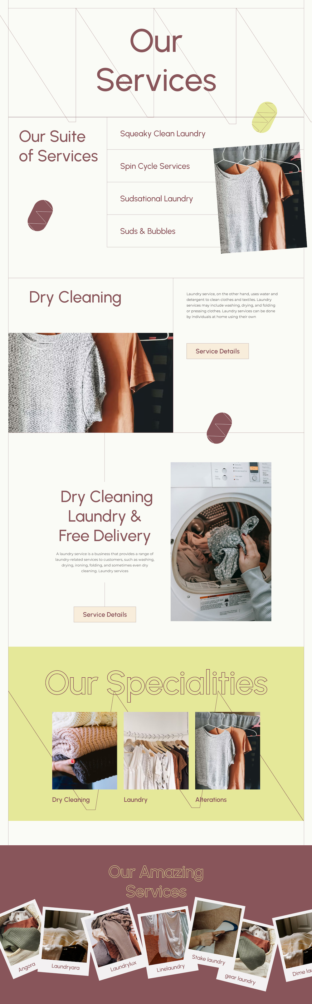 Laundromat Services Page