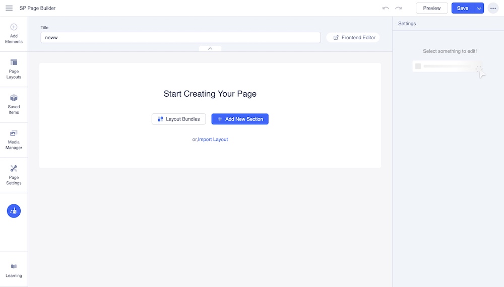 SP Page Builder 5 new page