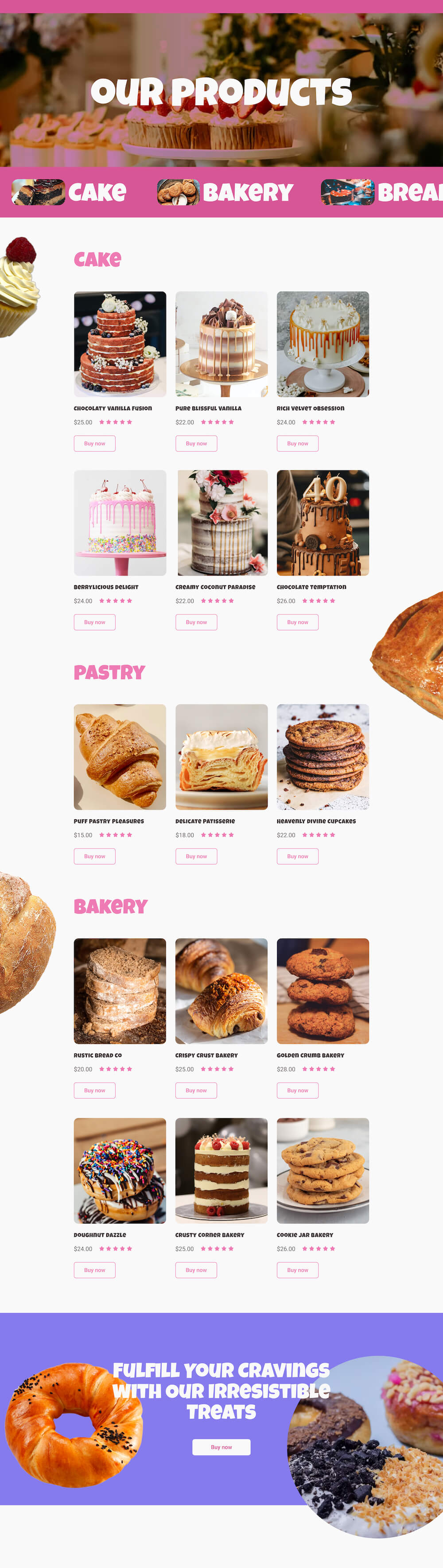 Cake & Bakery layout bundle