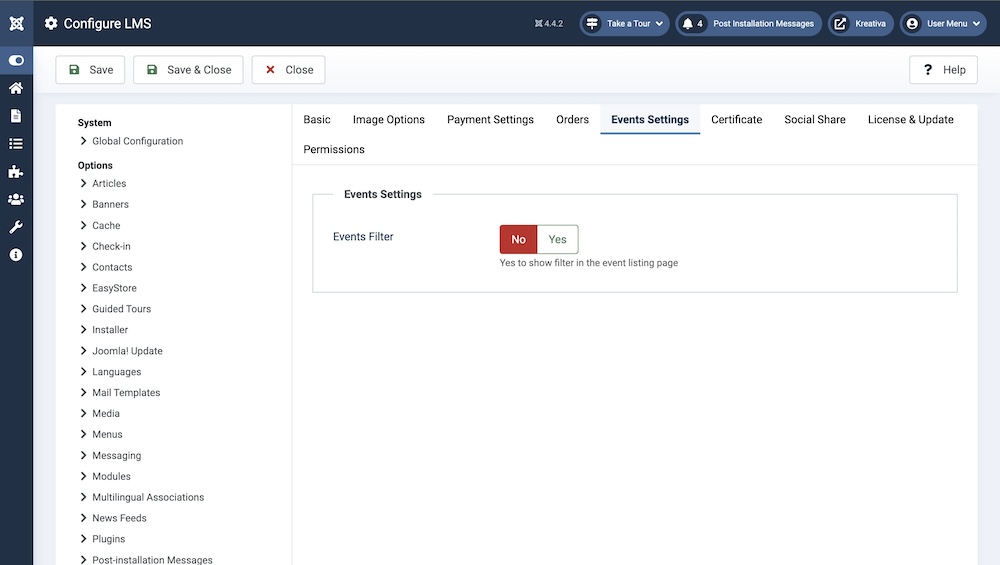 Event Settings Global Configuration Event Settings Global Configuration