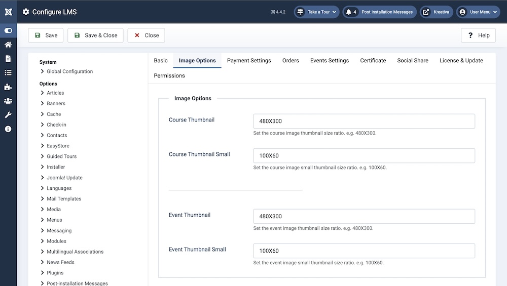 Image Options Image Options
