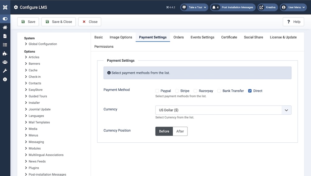 Payment Settings Payment Settings