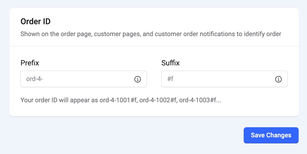 Order Suffix and Prefix