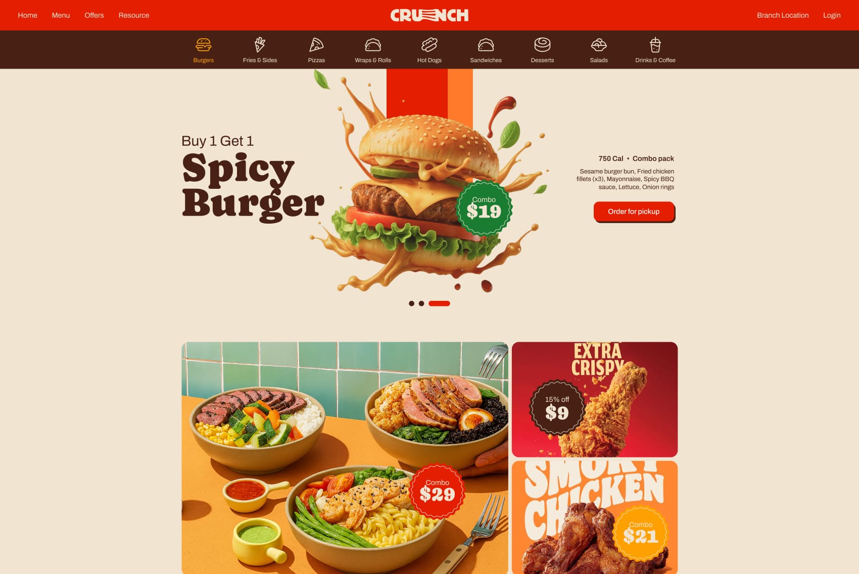 Crunch - Joomla Template for Fast Food & Restaurant Websites