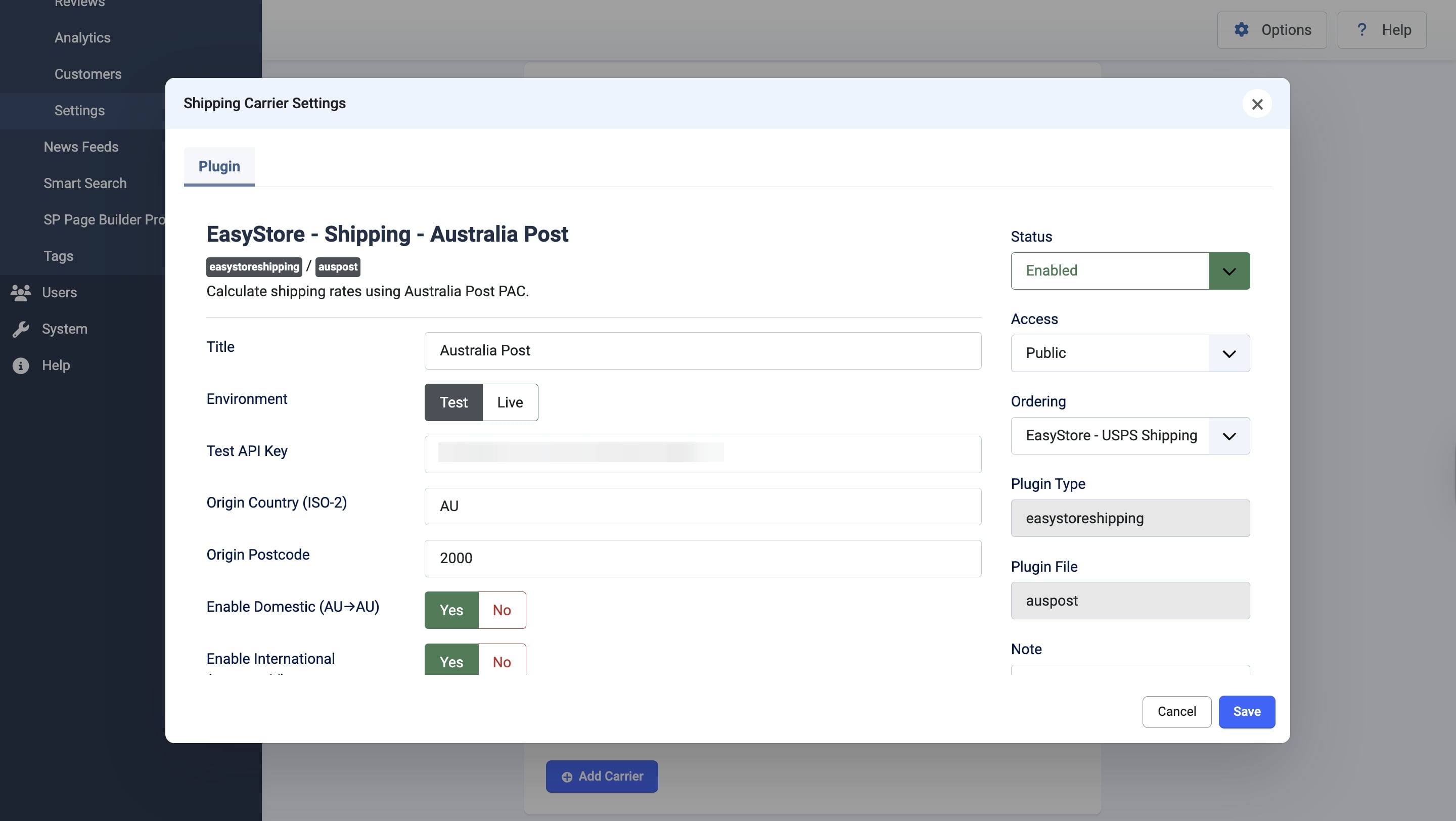 Configuring Australia Post Shipping Carrier