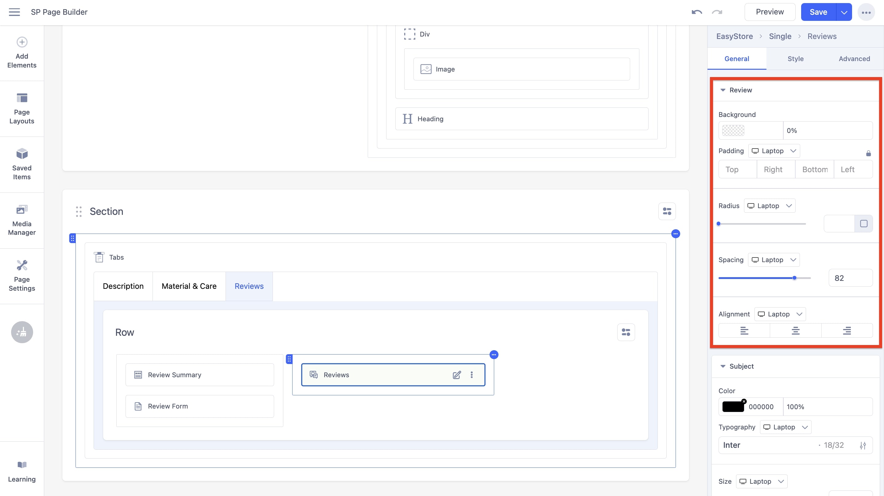 Reviews Addon General Settings
