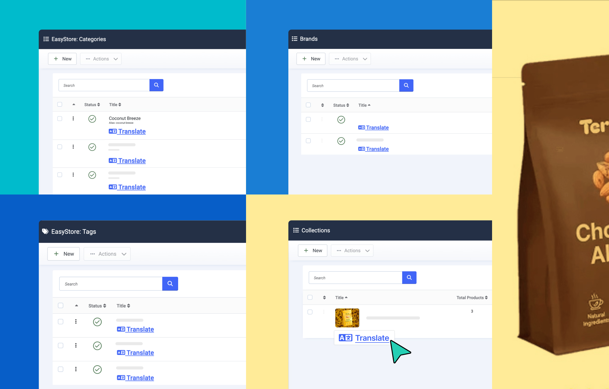 Translate Categories, Tags, Collection or Brands