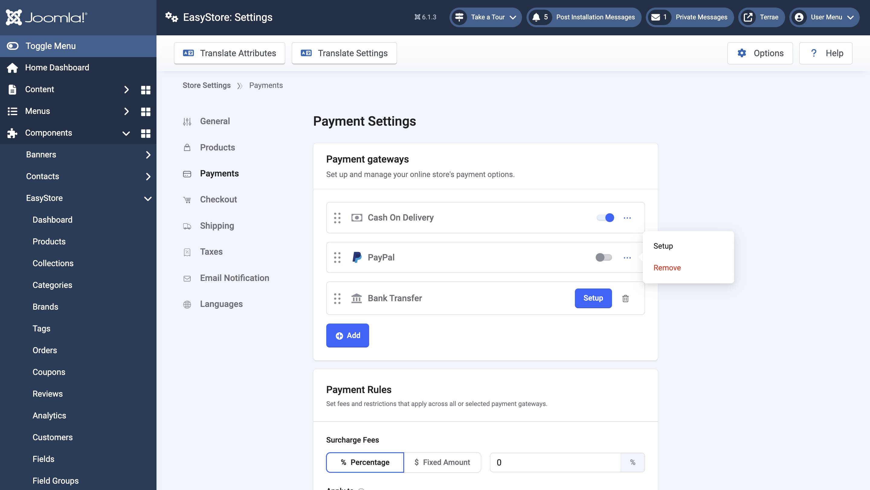 Configuring Payments Configuring Payments