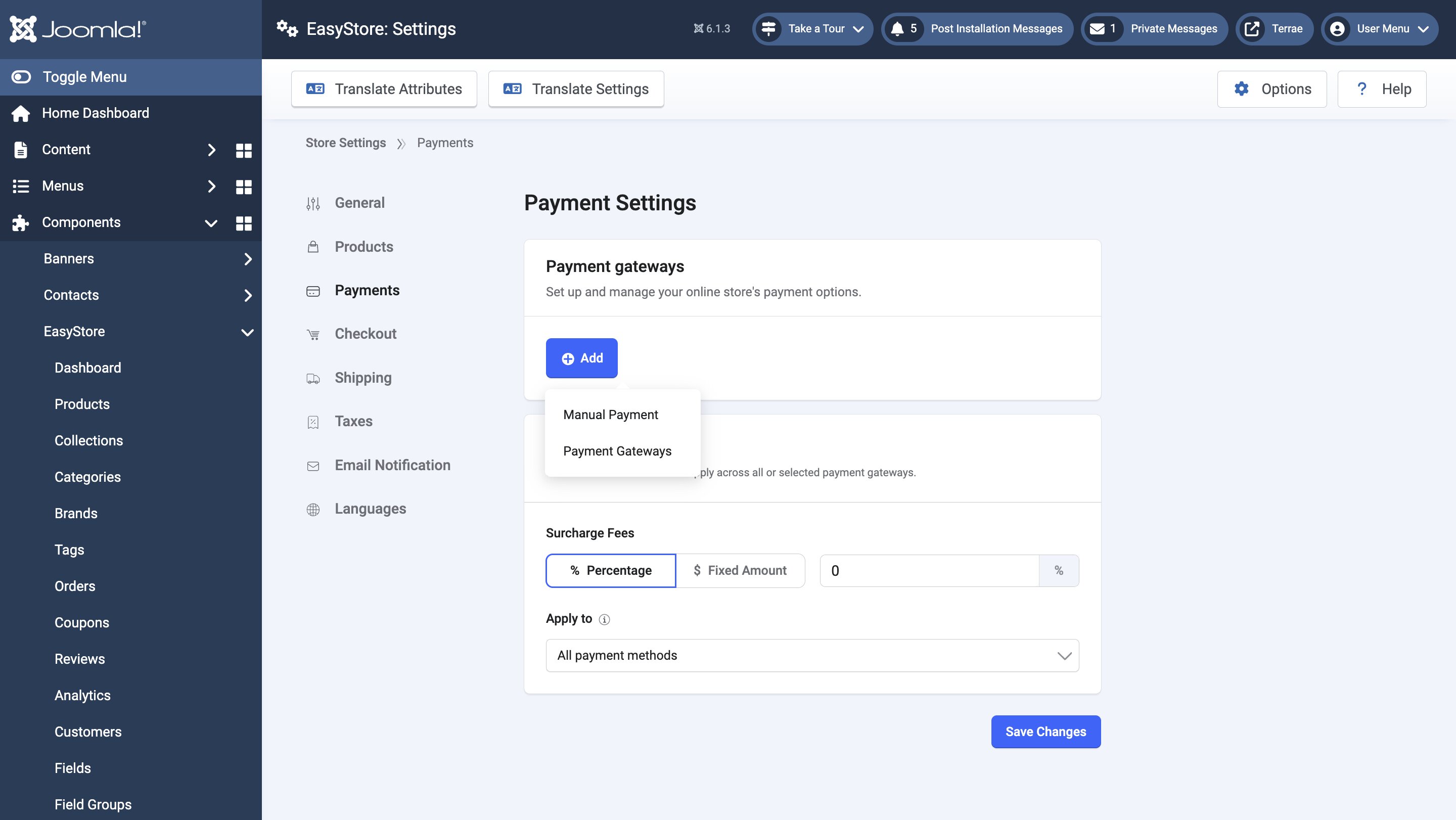 Payment Settings Payment Settings