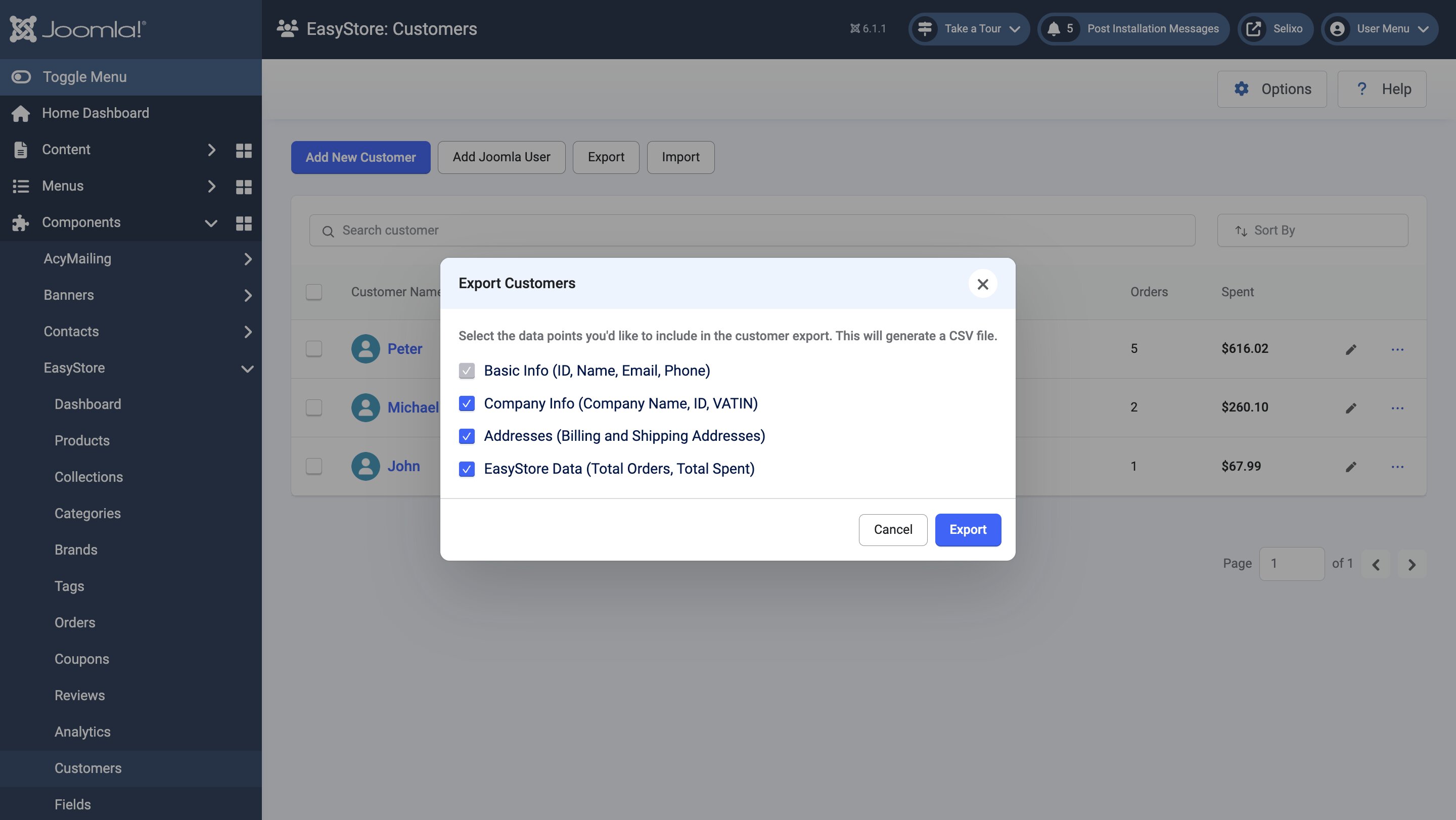Exporting Customers Exporting Customers