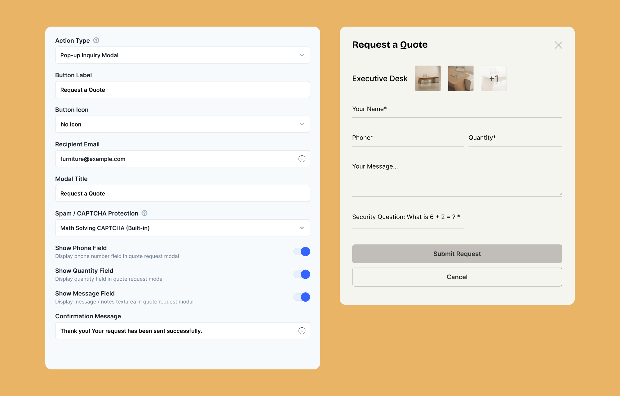 Build an Instant Quote Form with Popup Inquiry Modal