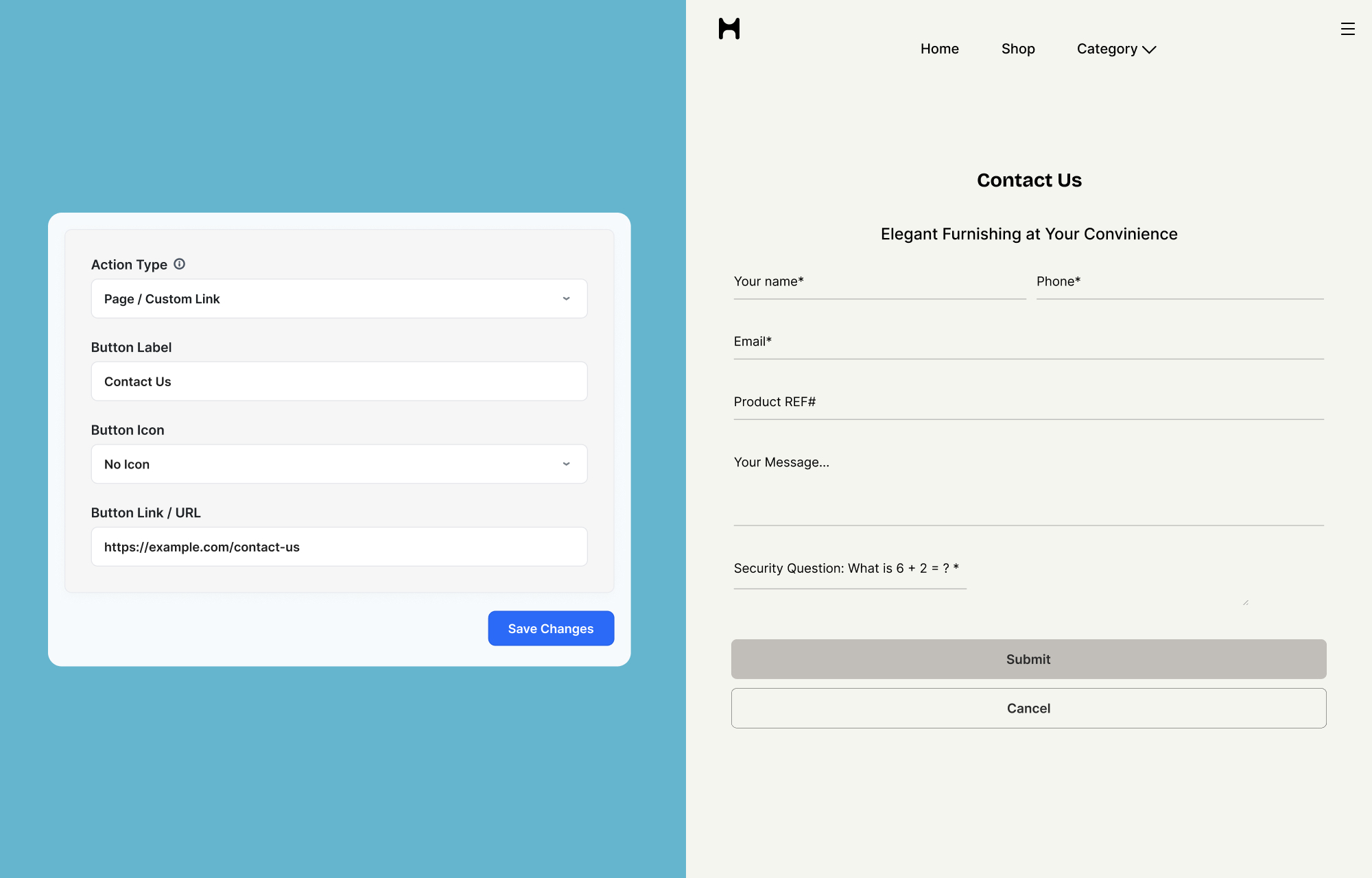 Send visitors to another page with Custom Link