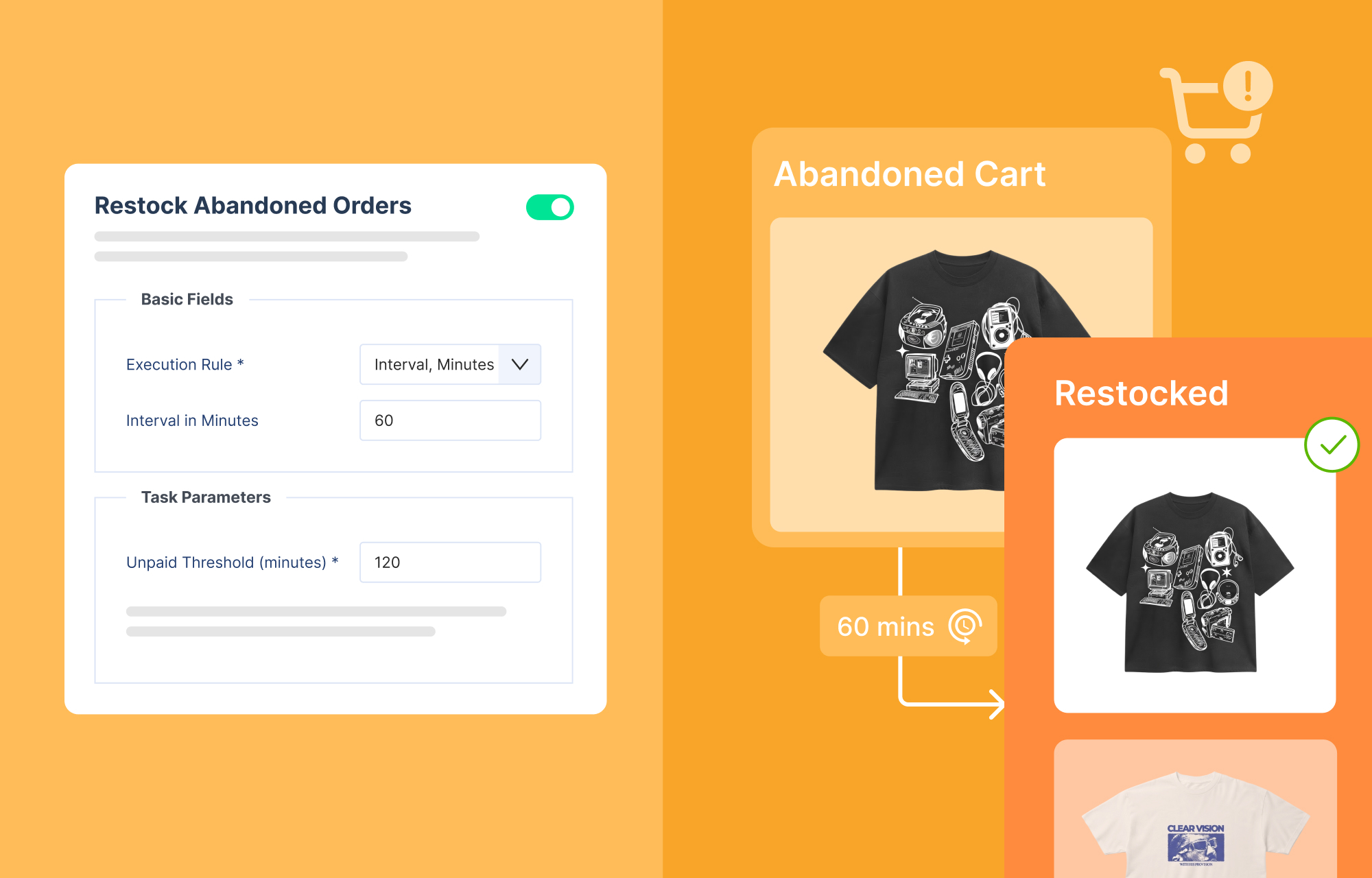 automatically restock abandoned orders