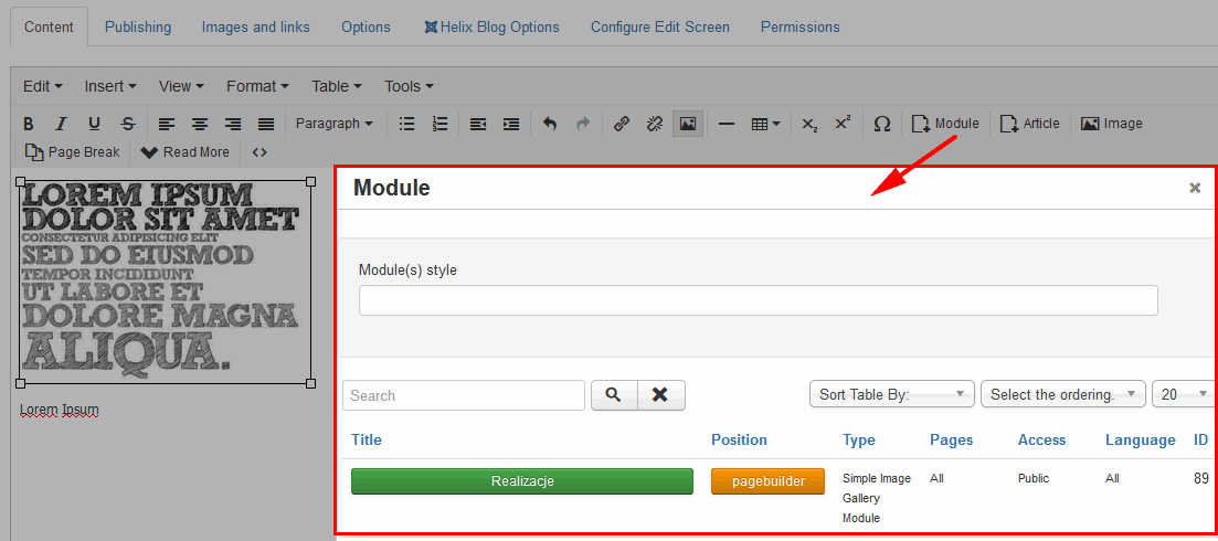 joomla modules inside articles