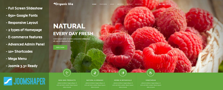 Organic Life - Joomla Template made for a healthy lifestyle