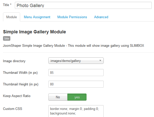 Photo-Gallery-module-settings