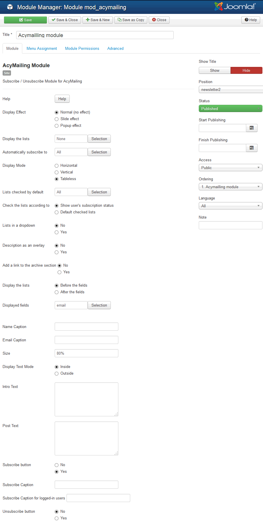 newsletter-settings