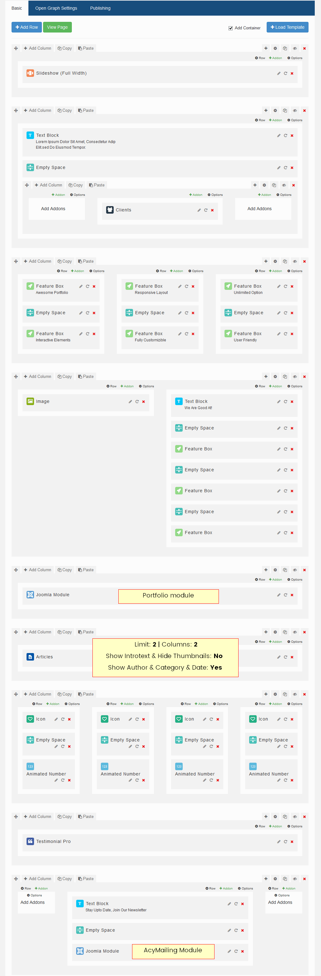 home made by page builder