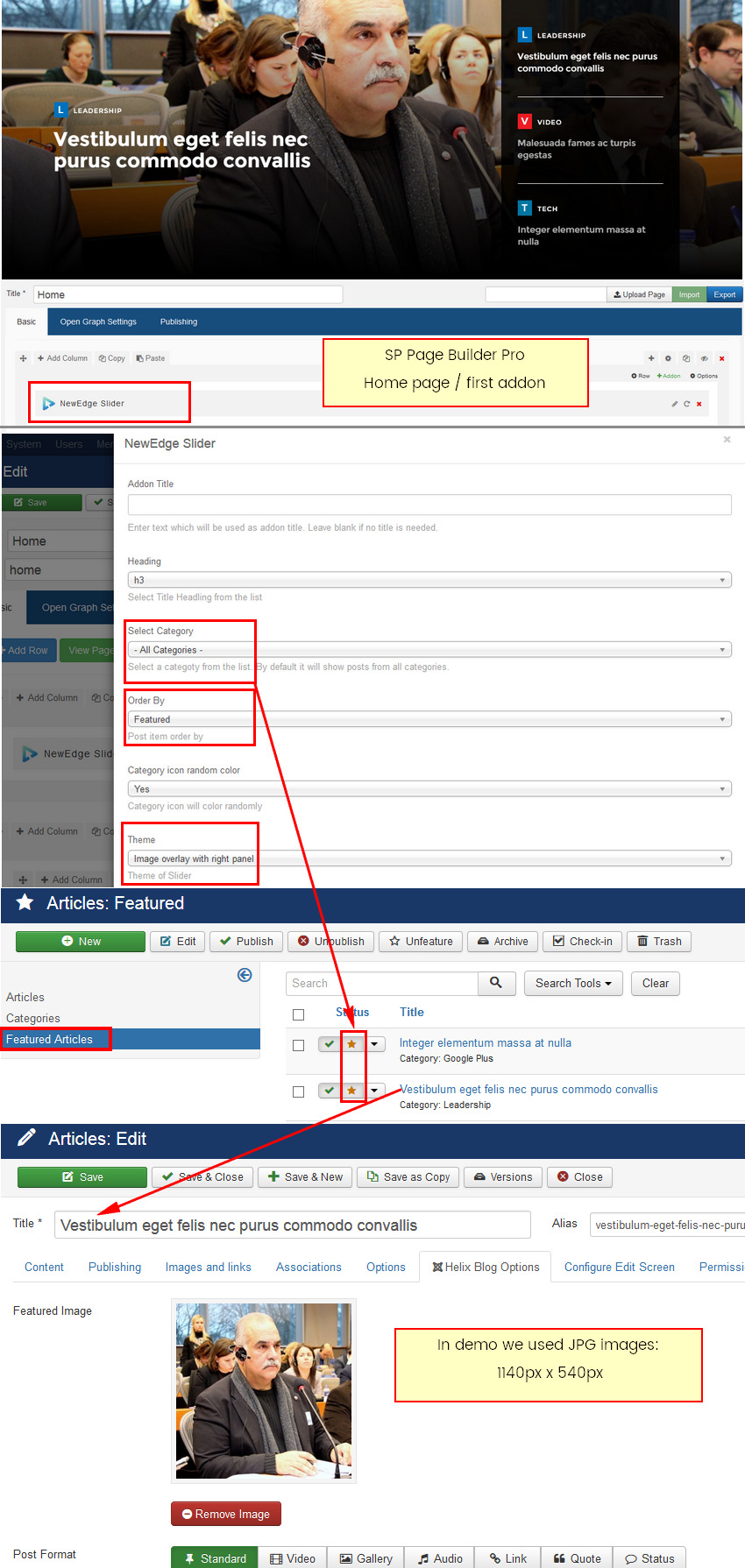 newedge slider settings