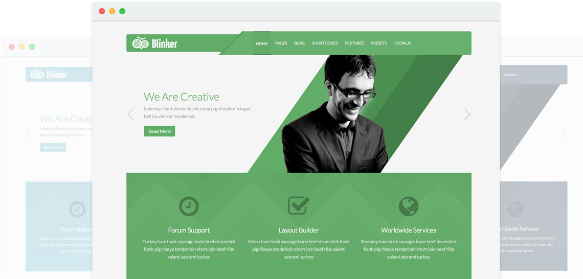 Shaper Blinker for Joomla 3 网站前台响应式模板